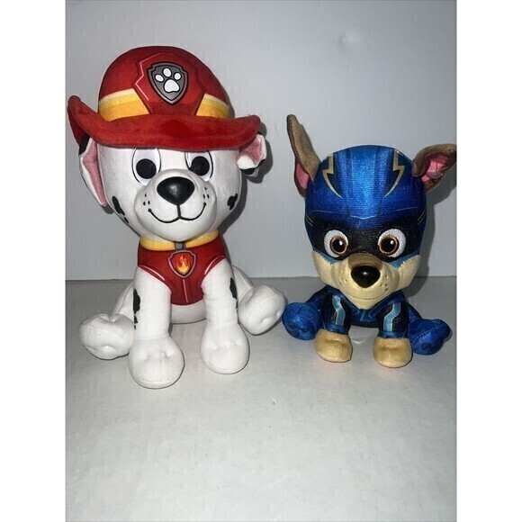 Nickelodeon Paw Patrol Chase 7” & Marshall 9” Plush Stuffed Animal Pair - Picture 1 of 7